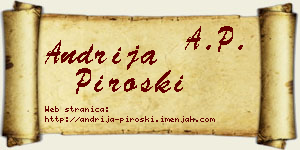 Andrija Piroški vizit kartica